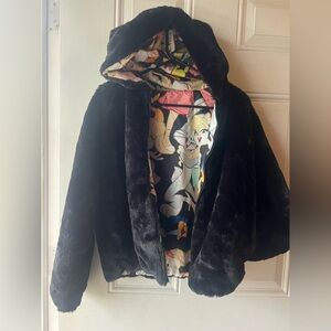 Members Only Black FAUX FUR REVERSE POCKETS BOTH SIDES NEW NO TAGS